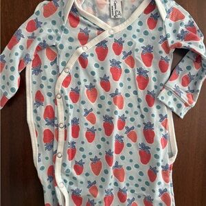 Copper Pearl Strawberry Tie Newborn Nightgown